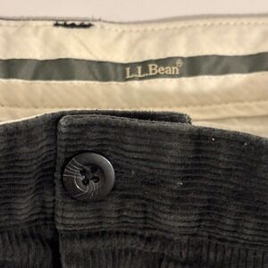 LL Bean Corduroy Chinos Pants Mens 38 x 31 Black Heavyweight Cotton Stretch
